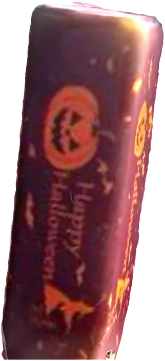 Plum Spooky butter squishy, sealed in its wrapper